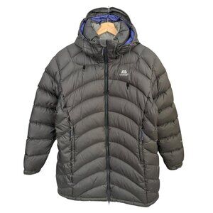 Mountain Equipment Womens Lightline Long 700 Down Fill Puffer Coat Gray Size XL